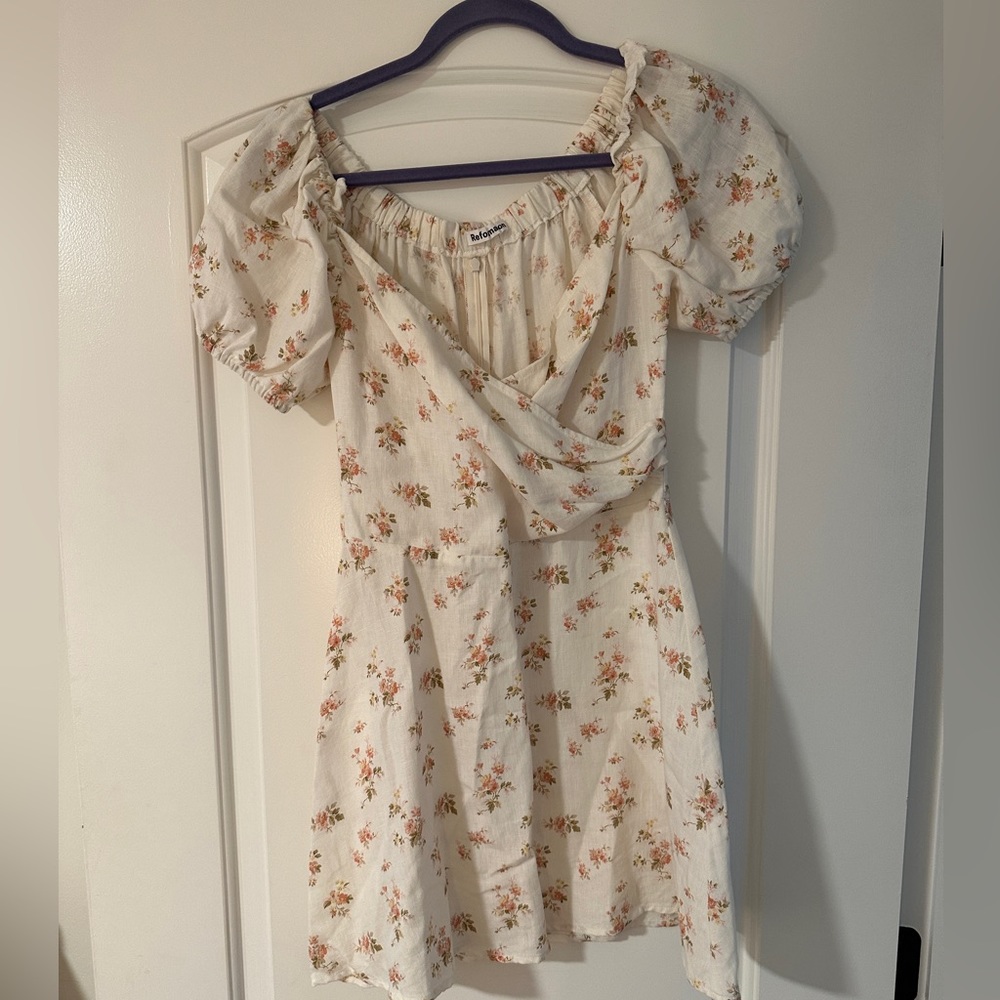 Reformation floral Bardot dress